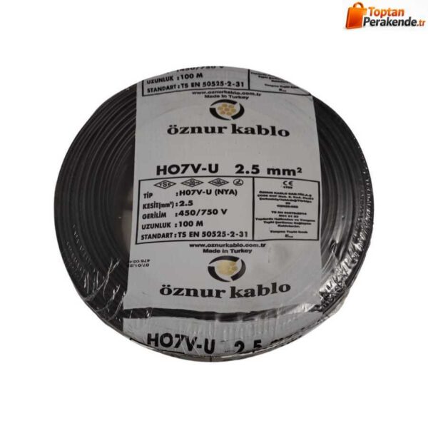 Öznur Nya Kablo 2,5 mm² Siyah ( H07v-U )